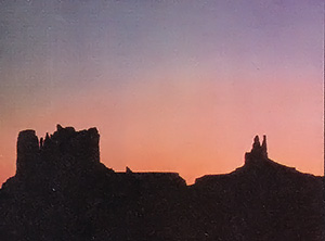 Sunset in Monument Valley.